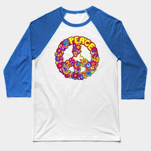 Colorful Peace Sign Baseball T-Shirt